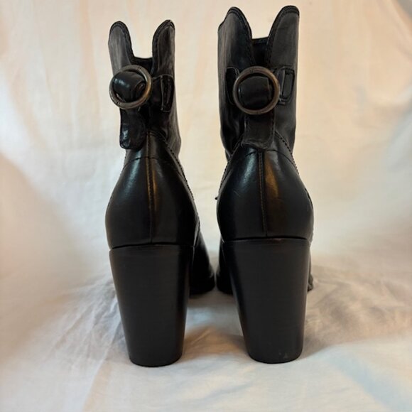 Frye "Lara Short Slouch" Heeled Ankle Bootie, Black, Size 7 .5M - Picture 7 of 15